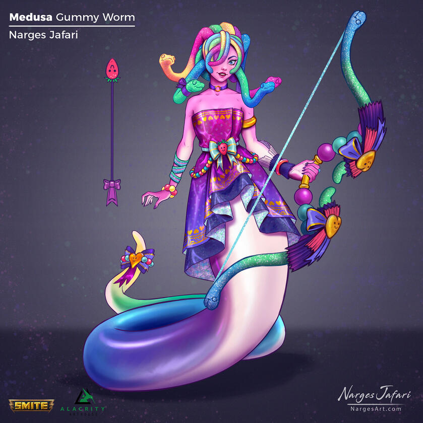 Smite Game- Medusa Gummy Worm