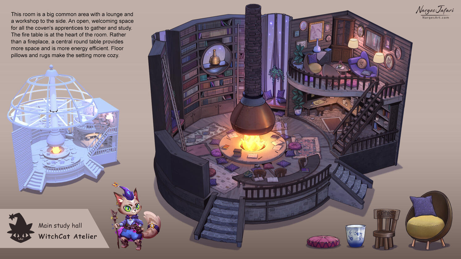 WitchCat Atelier- Main Study Hall