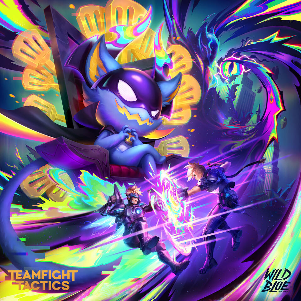 Teamfight Tactics: Glitched Out! Key Visual (Created in collaboration with Wild Blue studios team and the team at Riot Games)