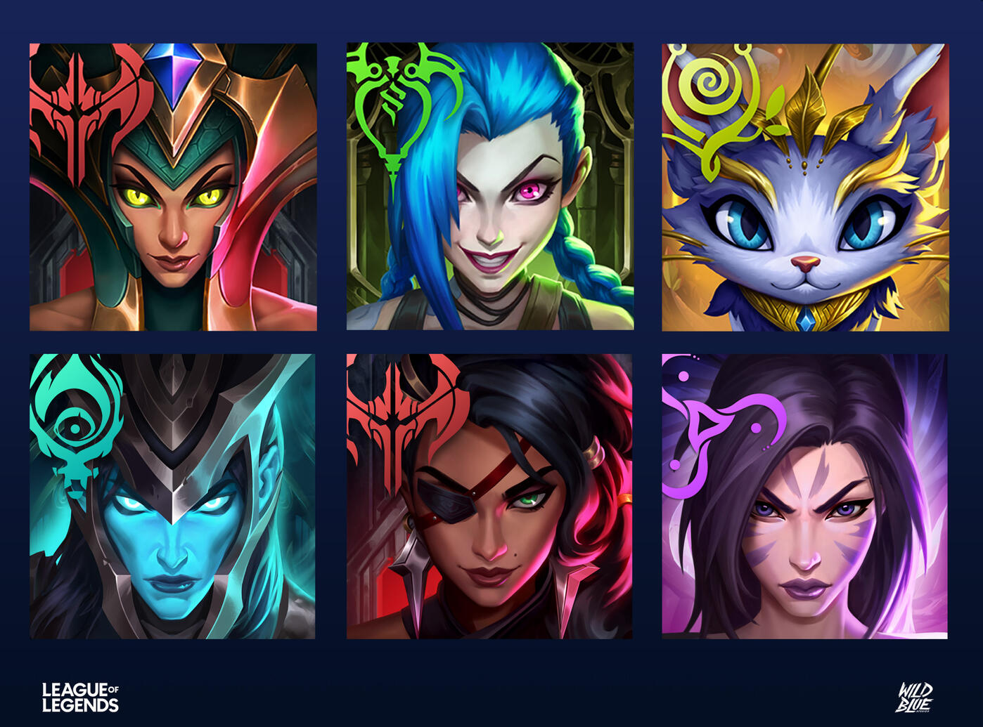 League of Legends - Champion Illustration Icons (Created in collaboration with Wild Blue studios team and the team at Riot Games)