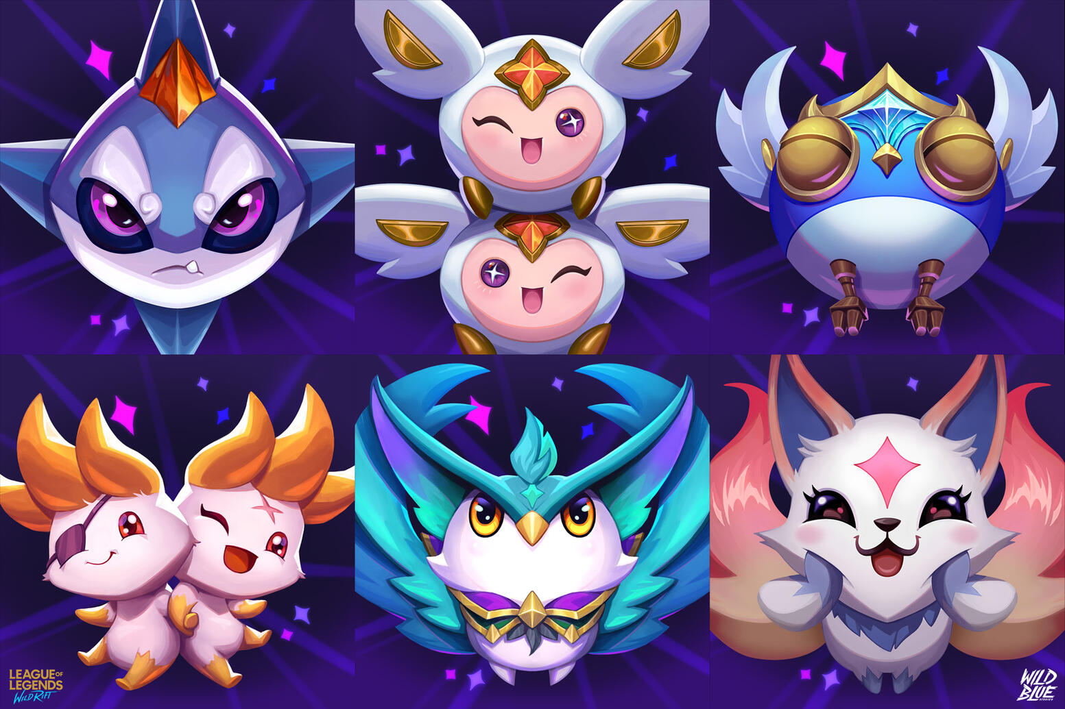 Wild Rift Star Guardian Icons (Created in collaboration with Wild Blue studios team and the team at Riot Games)