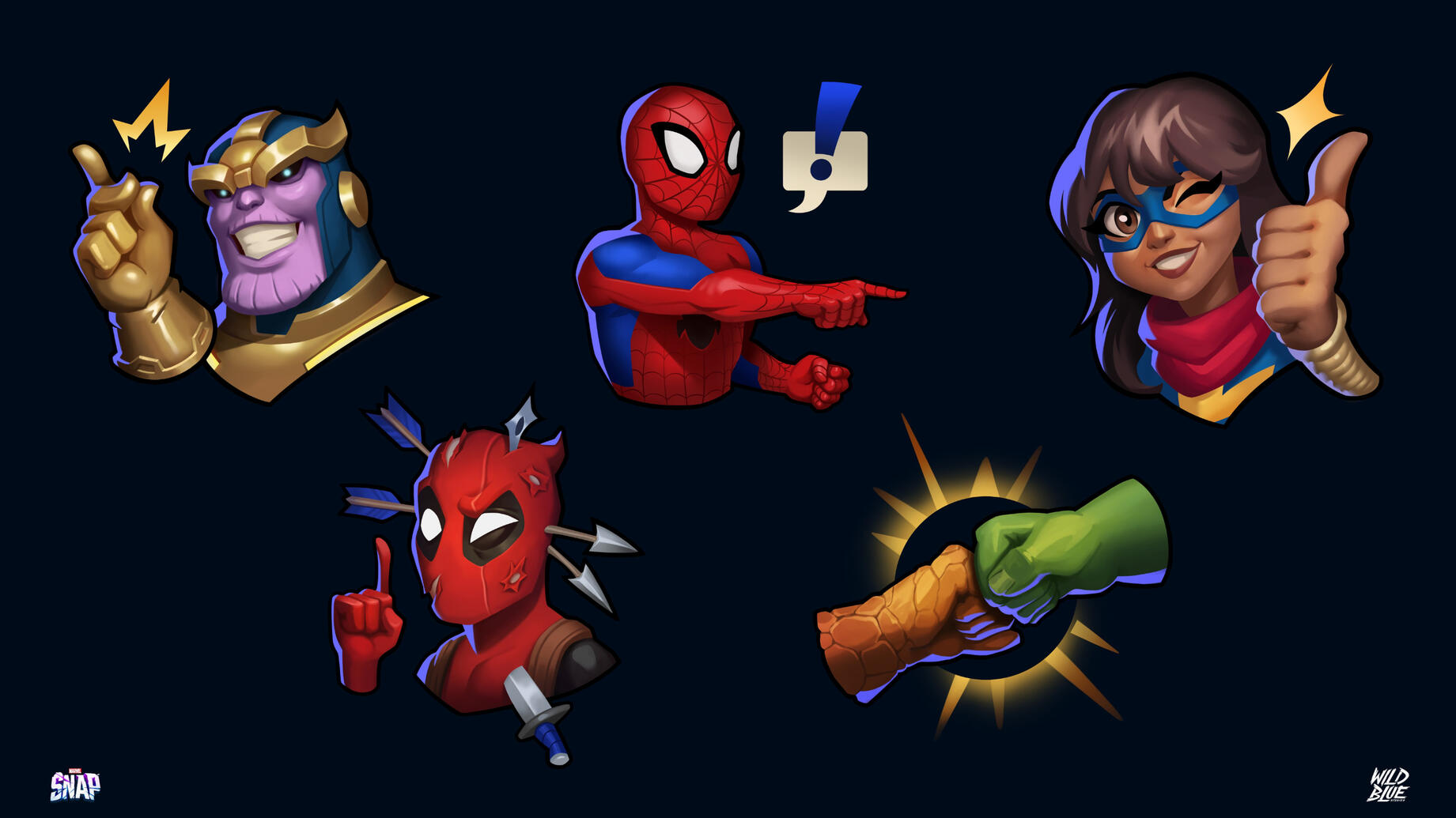 Marvel Snap Emotes (Created in collaboration with Wild Blue, Second Dinner, and Marvel studios)